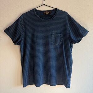 Ralph Lauren Double RL Navy Striped Short Sleeve Tee